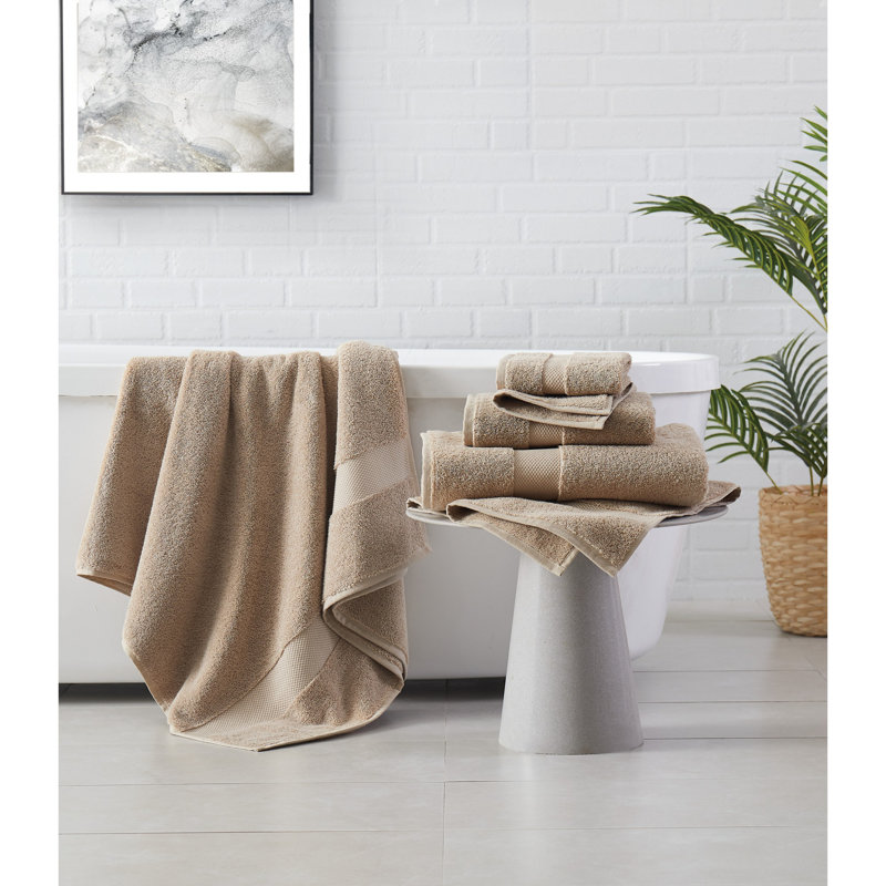 Ensemble de serviettes en coton turc 6 pièces Pamlico, Kaki