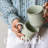 over&back Rimmed 16oz Semi-Matte White Hand-Finished Stoneware Mugs, Set of 4-99312930