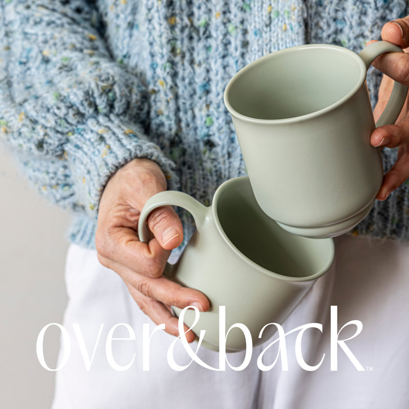 Sage Green Ceramic 16oz Dishwasher Safe Mug Set