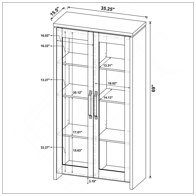 Armoire haute en bois d'ingénierie Myerson Grey Driftwood