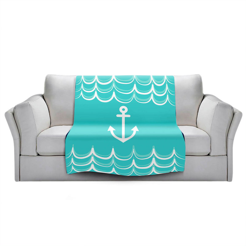 Jeté Anchor Waves, l 51 po x L 60 po, Aigue-marine