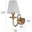 Vintage Wall Sconce With White Flax Fabric Shade, Polished Solid Brass Finish, 1-Light Reading Lamp For Bedroom, Hallway, And Living Room
