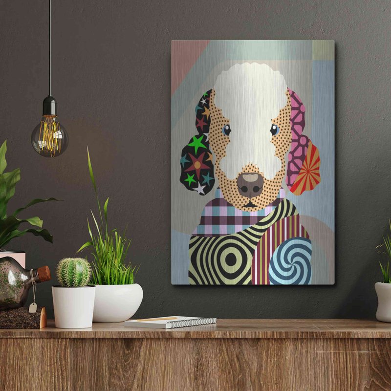 «Bedlington Terrier» par Lanre Adefioyue, H 16 po x l 12 po