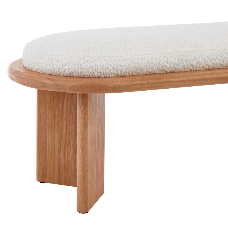 Banc rembourré en bois massif CloudHaven