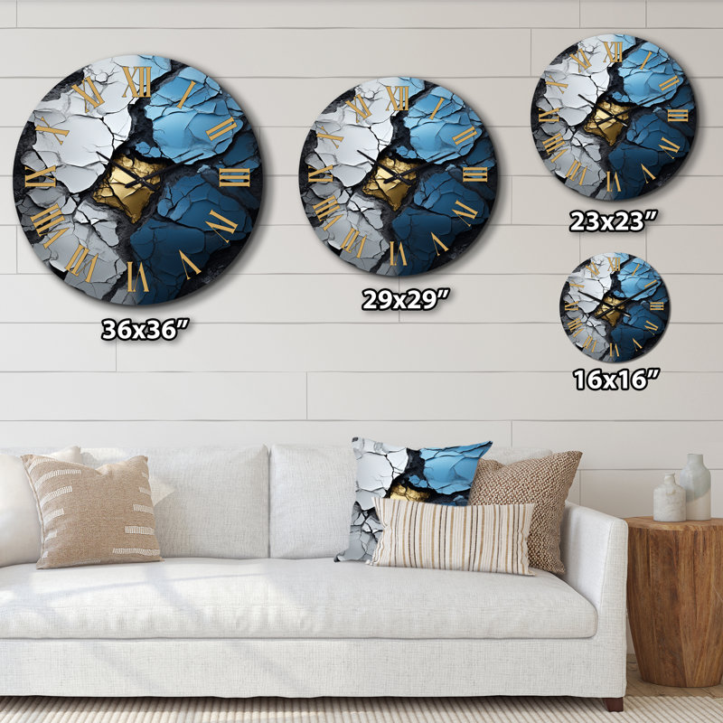 Horloge murale Turquoise, Très grand