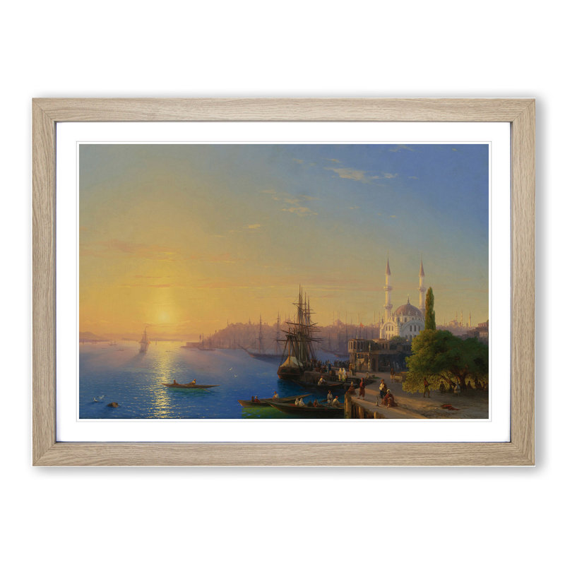 View of Constantinople by Ivan Aivazovsky - Picture Frame Painting, Oak, 36cm H x 48cm W x 2cm D