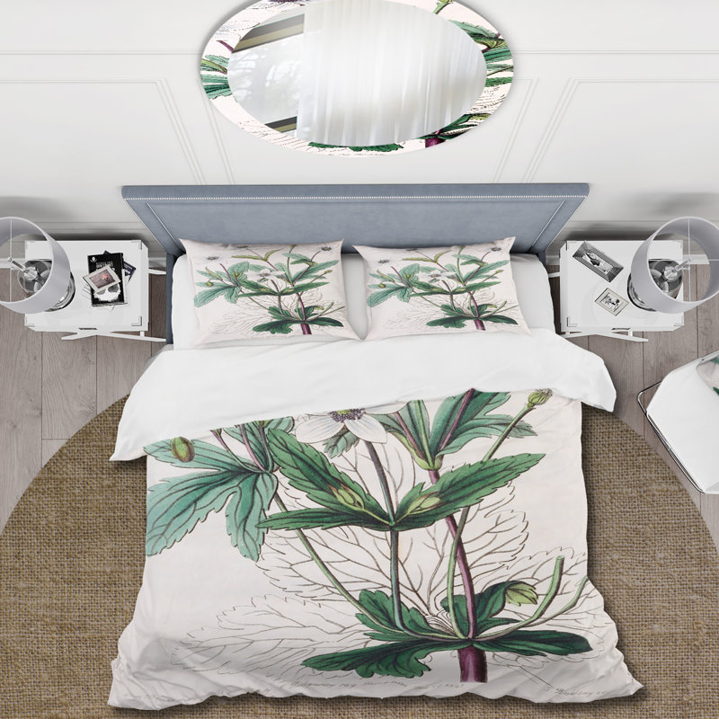 Ensemble de housse de couette traditionnel Vintage Plant Life XXI - microfibre de polyester