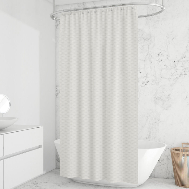 Matilyn Polyester Shower Curtain, White