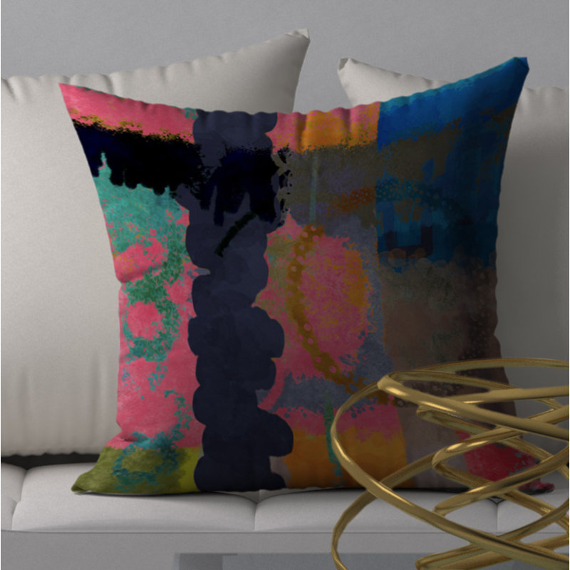 Housse et insert de coussin carré extatique, H 18 po x l 18 po x p 5 po