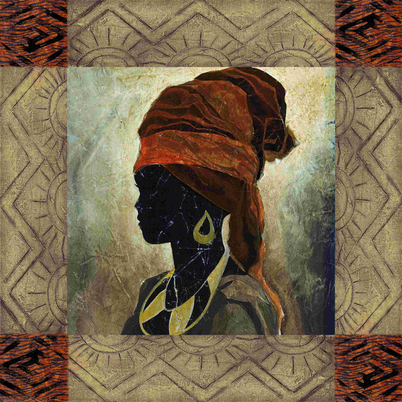 " African Silhouette ", 12" H x 12" W