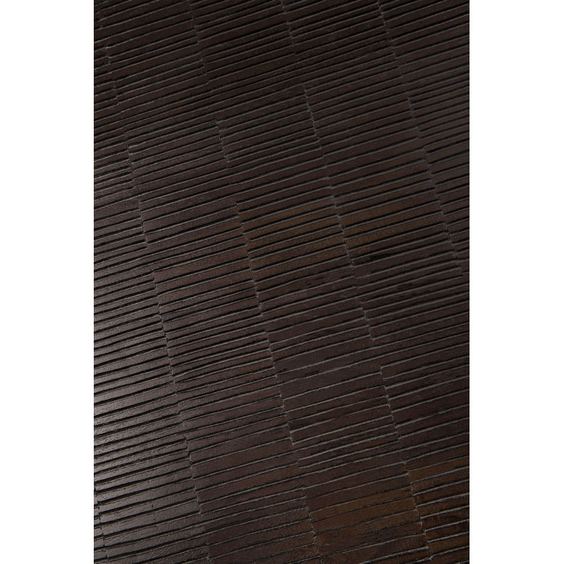 Grooves Solid Wood Coffee Table, 13.5" H x 55.5" L x 43.5" W