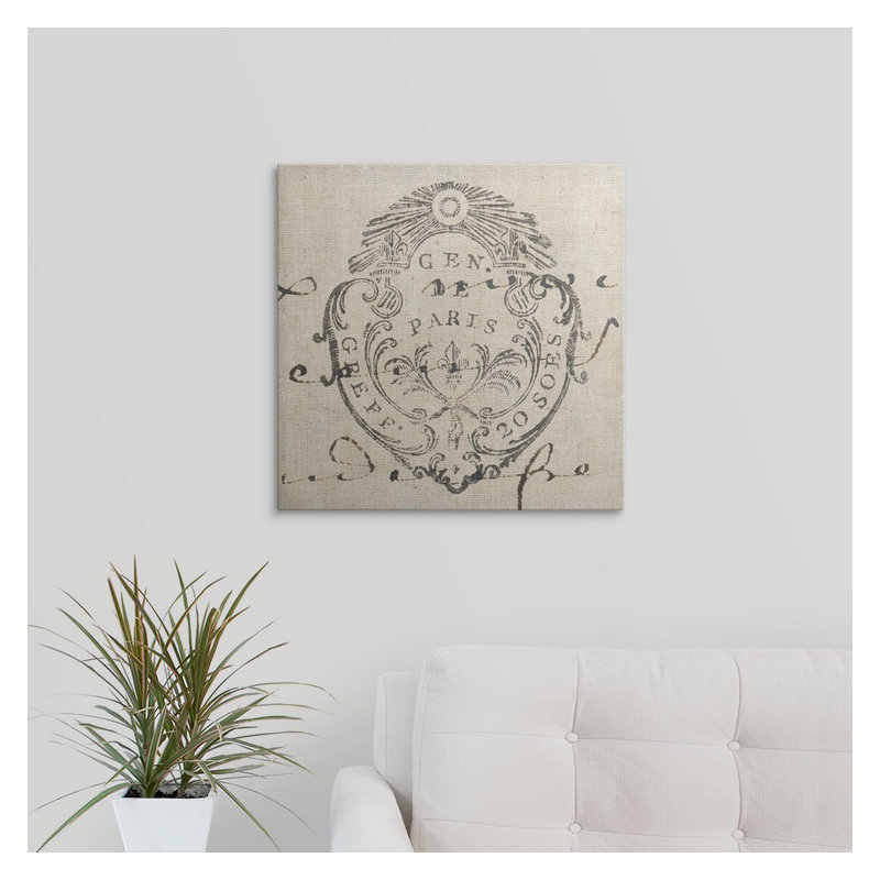 « i », impression Letter Crest, H 35 po x l 35 po x P 1,5 po, Toile