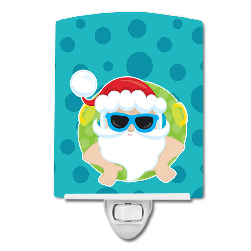 Beach Santa Claus Ceramic Night Light