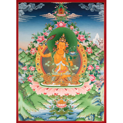 Déesse Manjushree Thangka (Brocadeless Thangka)