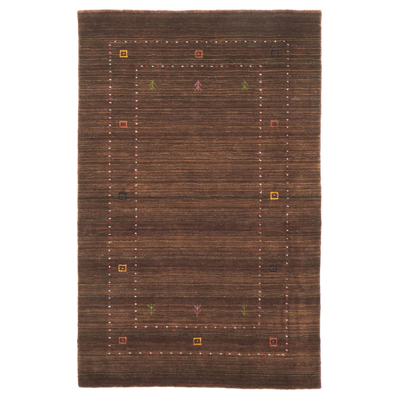 Tapis brun Kashkuli Gabbeh 3 pi 11 po x 6 pi 1 po