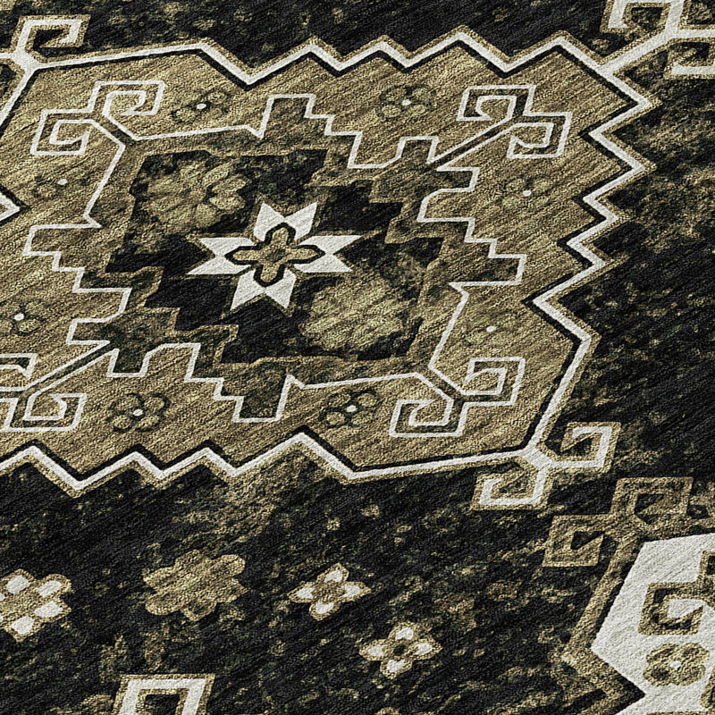  Tapis de porte d'extérieur antidérapant Malchow, Rond 8 pi