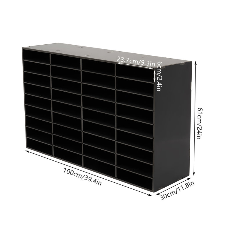 Zahkai 36-Grid Desktop File Holder, Black