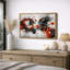 Abstrait abstrait cercle rouge noir, art moderne, impression sur toile encadrée-126096743-126096750