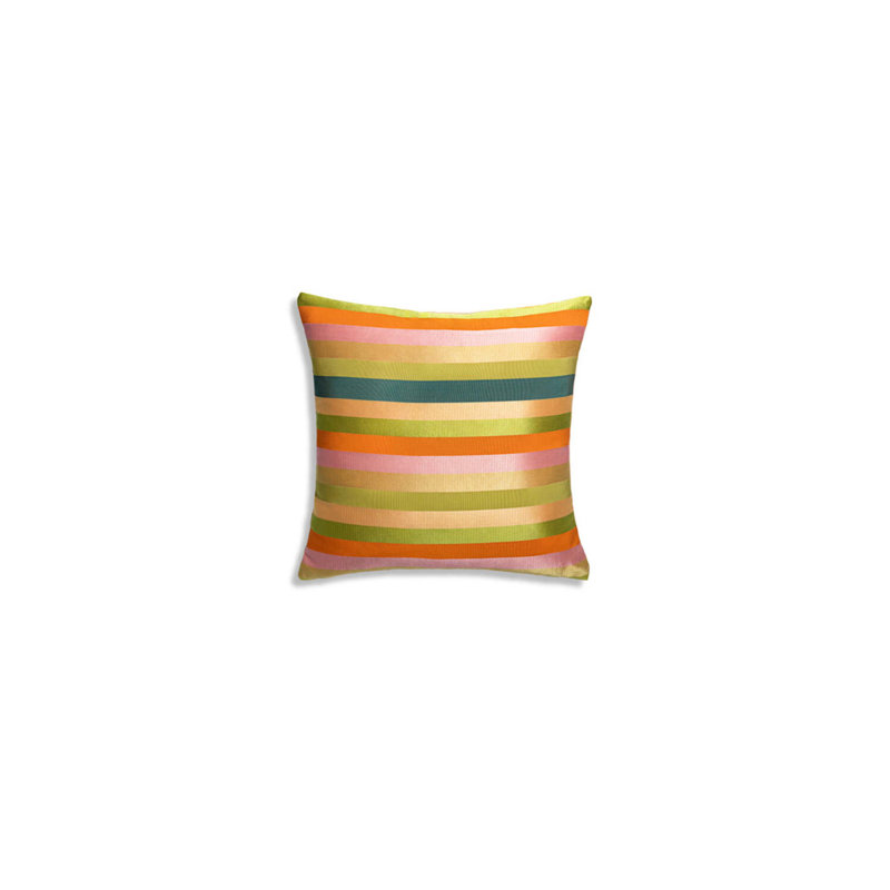 Yellow Stripes Feathers Pillow