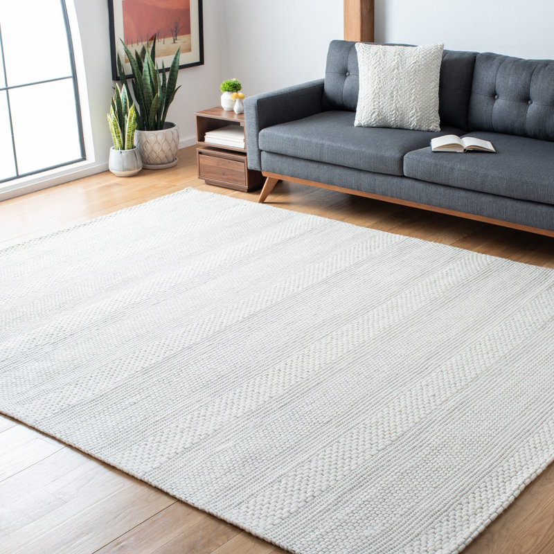 Beikirch Hand Loomed Performance Solid Color Rug, Rectangle 6' x 9'