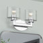 Très grande applique pour meuble-lavabo en chrome poli 5 lumières avec verre soufflé à la bouche-108265155-108265154