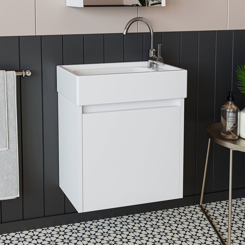 Bittencourt Cloakroom Vanity Unit with Washbasin, White