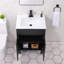 Meuble-lavabo simple noir 24 po avec lavabo en céramique