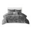 Lit simple / simple TG en velours gris - Édredon de luxe avec coussin décoratif et taie décorative-117581220-117581225