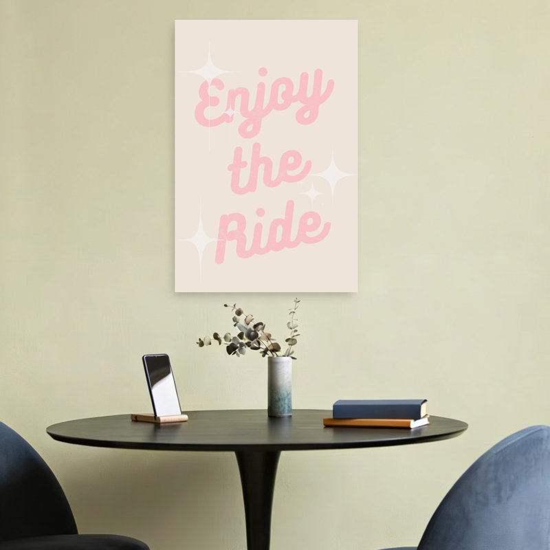 «Enjoy The Ride», art mural rétro, paysage abstrait moderne, 24" H x 16" W
