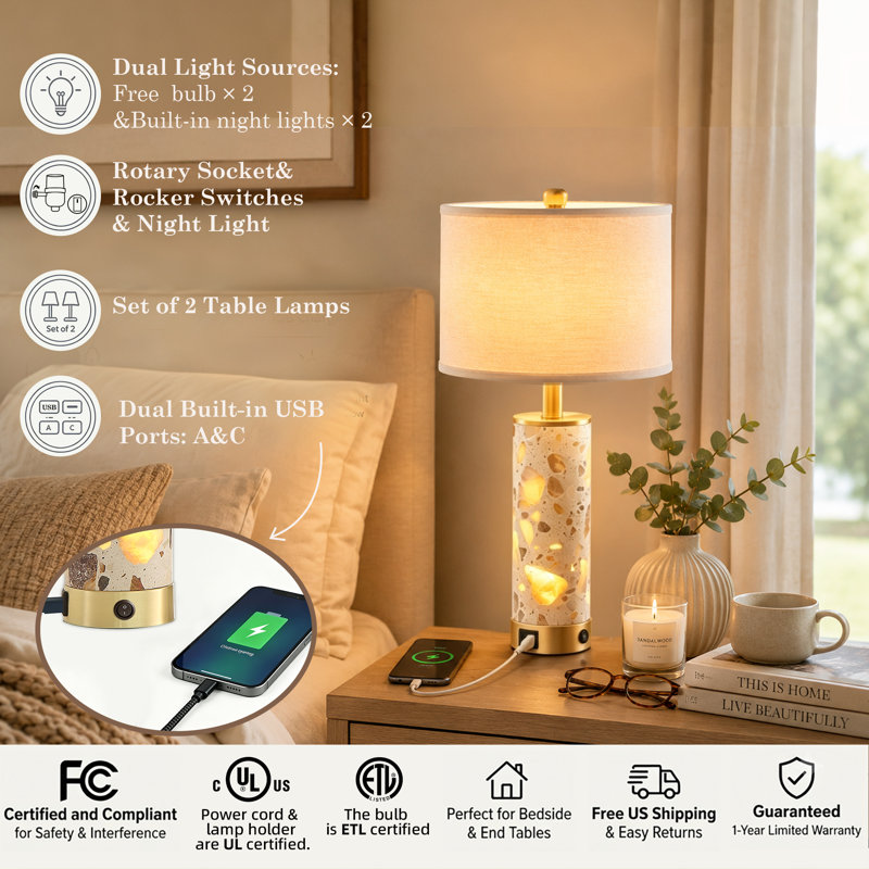 22.5" H Translucent Table Lamp