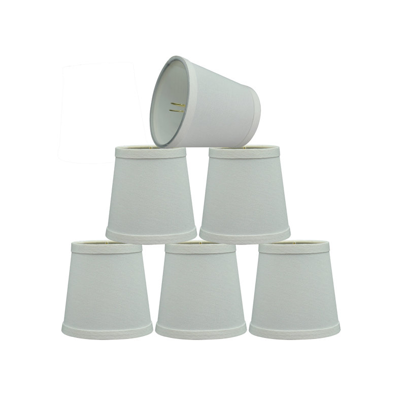 Abat-jour empire en lin 4 po H, Blanc
