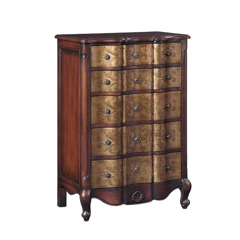 5-Drawer Hand-Painted Entryway Accent Chest