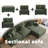 4 - Piece Upholstered Green Corduroy Modular Sectional Sofa with Pillow Back and Removable Ottoman-87307120-87307125