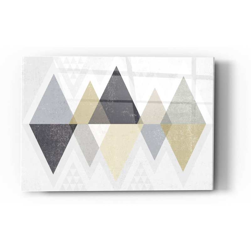«Mod Triangles II Archroma» par Michael Mullan, art mural en verre acrylique, H 24 po x l 36 po x P 0,2 po