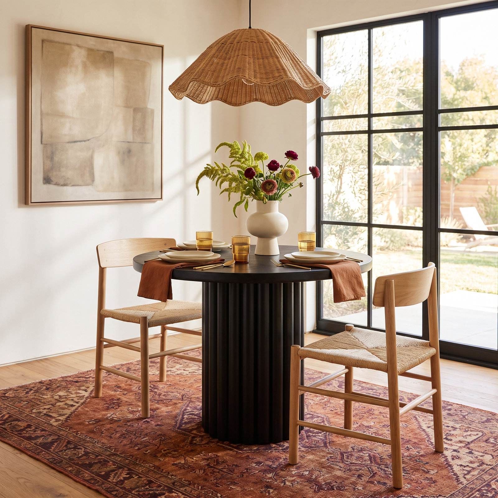 Mavis 36'' Round Dining Table, 36"H x 36"W x 36"D, Black