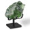 Refractory Glass Sculpture, Green, On Base