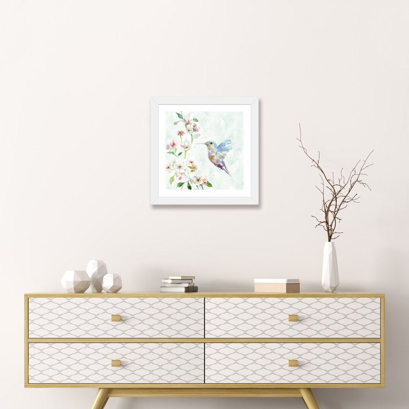 Hummingbird II par Carol Robinson - reproduction d'art, H 16 po x l 16 po x P 1 po, Papier encadré blanc