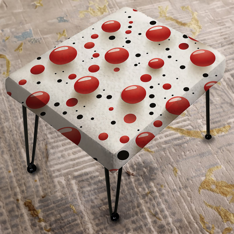 Red And White Polka Dots - Polka Dots Rectangle Ottoman