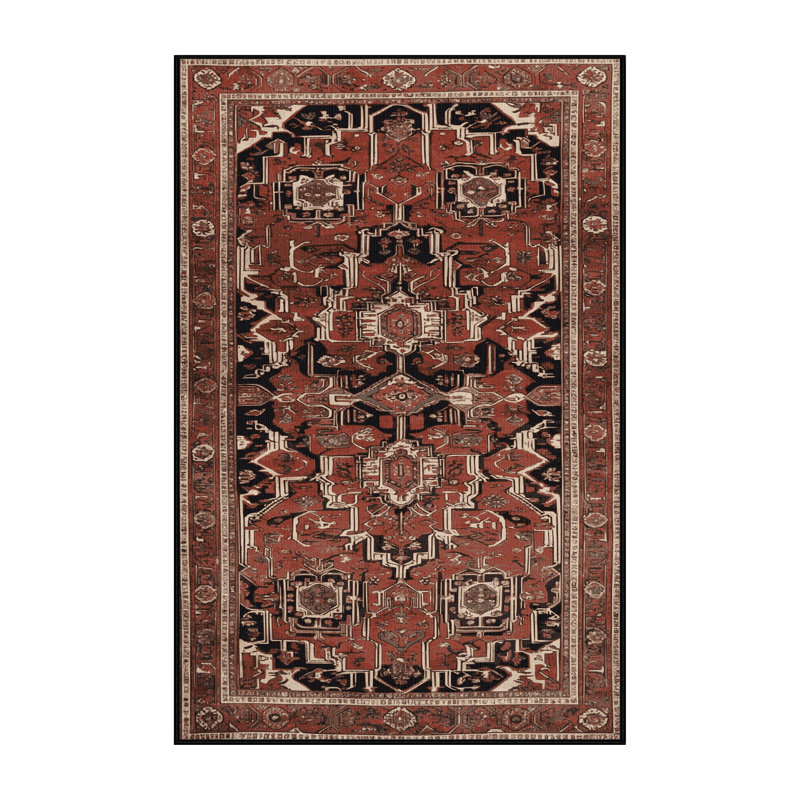 Tapis brun lavable à la machine, Rectangulaire 3 pi x 5 pi