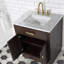 Meuble-lavabo de comptoir en marbre blanc Carrara de 30 po avec miroir Chesnut-2015491270