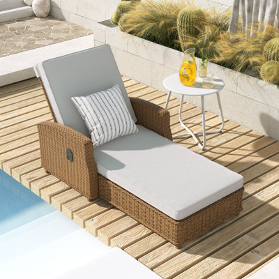 Alyeska Reclining Chaise with Sunbrella/Olefin Cushions by Lark Manor