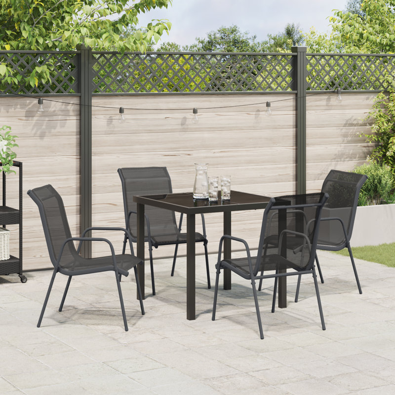 4 - Person Patio Dining Set with, 73cm H x 80cm W x 80cm D