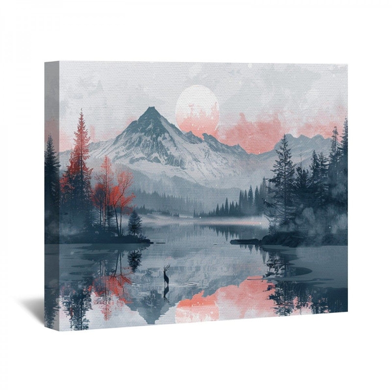 «Mountain Reflection» sur toile, H 20 po x l 24 po x P 2 po