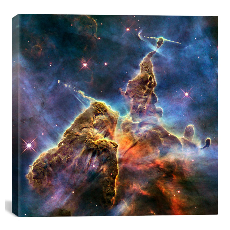 «Astronomie et espace», impression sur toile, H 26 po x l 26 po x P 1,5 po, Pas de tapis, Toile tendue
