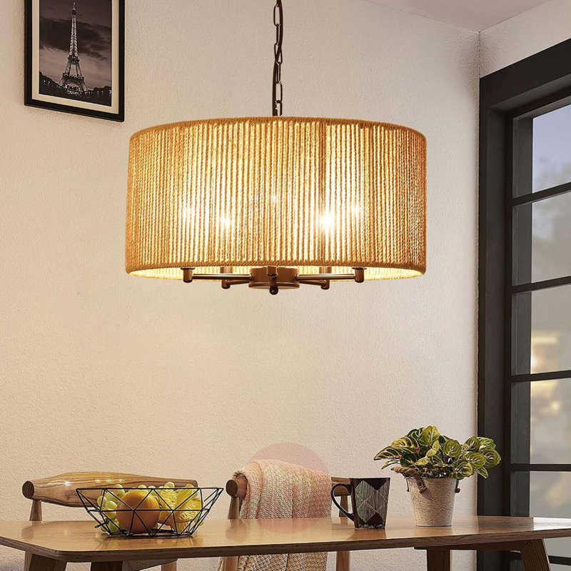 Lustre tambour 5 lumières Boho