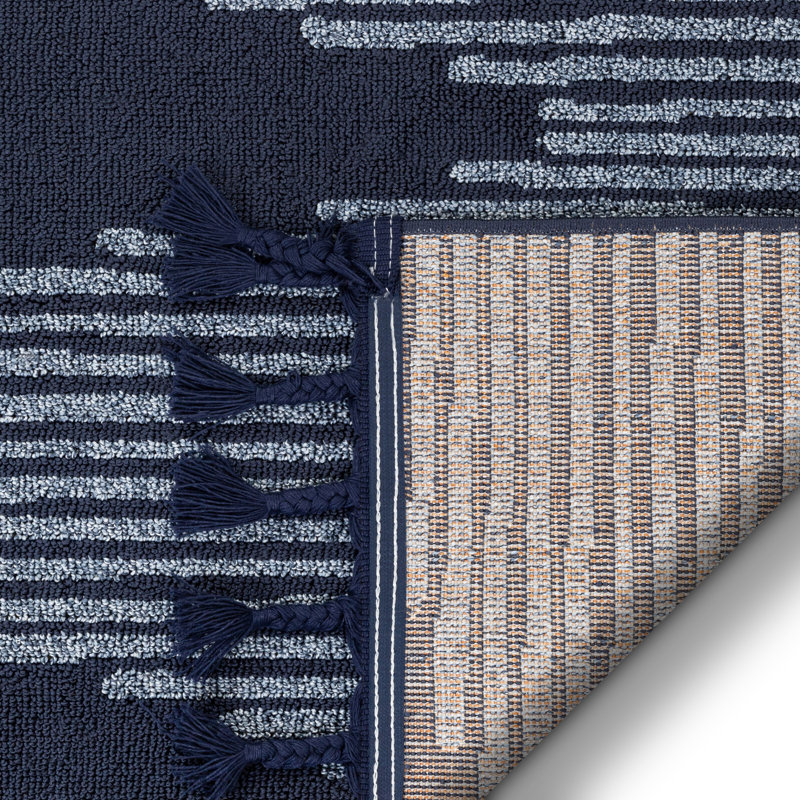 Loop-De-Loop Geometric Synthetic Area Rug, Runner 67 x 220cm