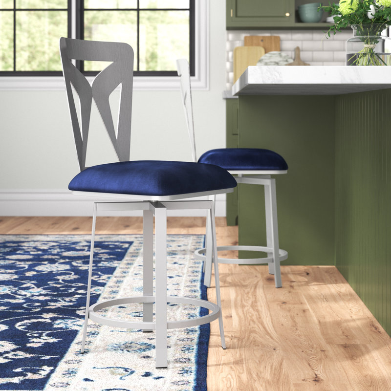 Ollis Swivel Bar & Counter Stool, Navy, Counter Stool (24” Seat Height)