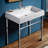 Whitehaus Collection 36" Rectangular Console Sink With Front Towel Bar And Polished Chrome Leg Supports-2016521334