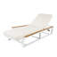 Orlenae Modern Coastal Outdoor Adjustable 5-Position Chaise Lounge with Cushion, Teak Wood Armrests & Iron Frame for Poolside, Patio-129349107