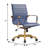 Sorrells Leather Office Conference Chair with Gold Steel Frame – Swivel Task Desk Chair with Adjustable Height, Tilt, and Casters-1156327352